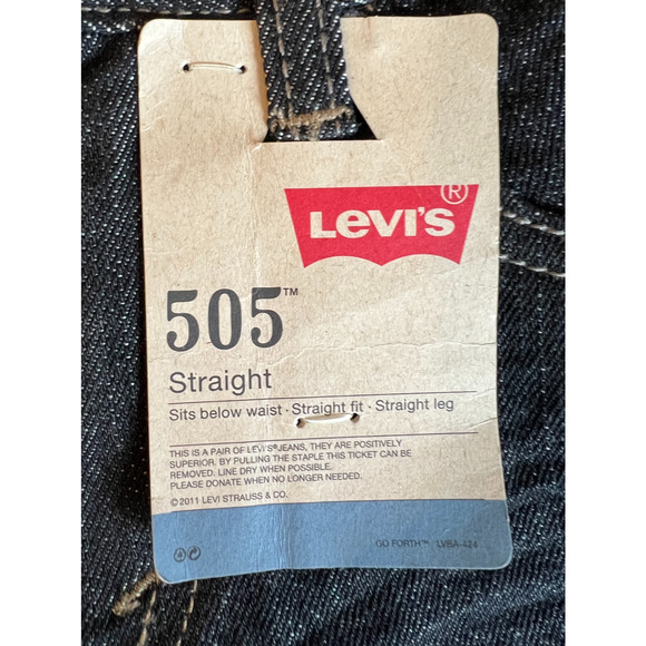 Levis 505 Jeans Boys Size 10 Slim Black Straight Leg Pockets Zip Close NWT - Picture 10 of 11